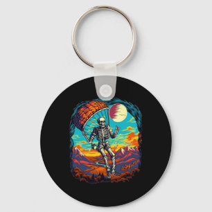 Halloween Spooky Skeleton Paragliding Skydiving  Key Ring
