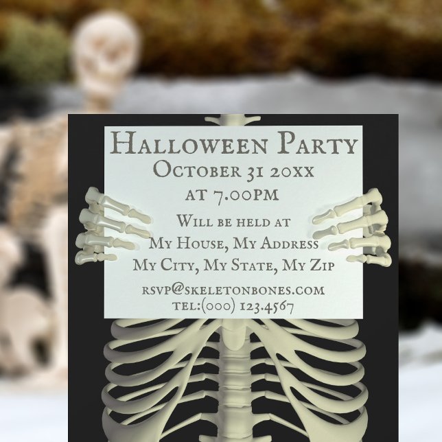 Halloween Spooky Skeleton Party Invitation (Creator Uploaded)