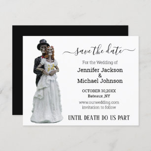 halloween spooky skeletons bride and groom   save the date