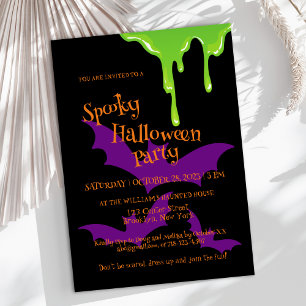 Halloween Spooky Slime Kids Party Invitation