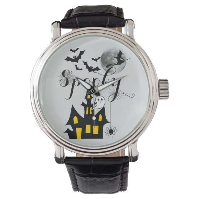 Halloween Spooky Spider bats witch haunted house  Watch (Front)
