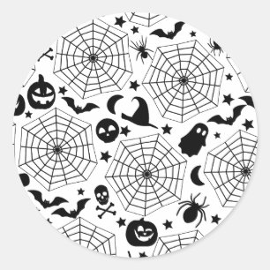 Halloween Spooky Spiderwebs Classic Round Sticker