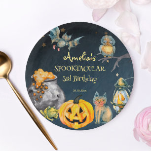 Halloween spooky spooktacular birthday party paper plate