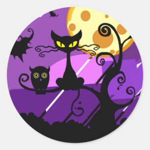 Halloween spooky sticker. classic round sticker
