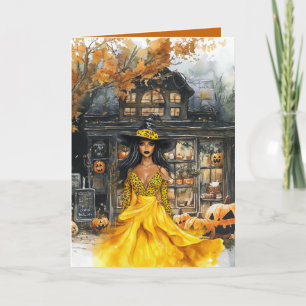 Halloween Spooky Storefront Witch Halloween Card