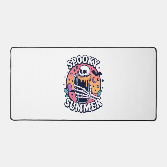 Halloween Spooky Summer Skeleton Drink Desk Mat (Front)