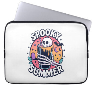 Halloween Spooky Summer Skeleton Drink Laptop Sleeve