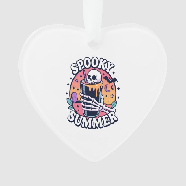 Halloween Spooky Summer Skeleton Drink Ornament (Front)