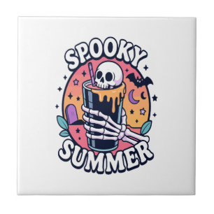Halloween Spooky Summer Skeleton Drink Tile