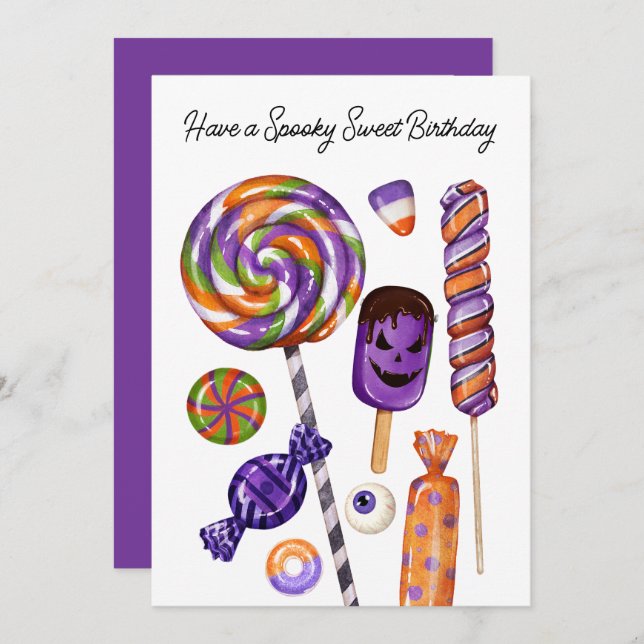 Halloween Spooky Sweet Birthday  Card (Front/Back)