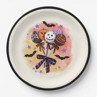 Halloween Spooky Sweet Cake Pops Paper Plate