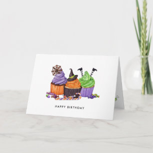 Halloween Spooky Sweet Happy Birthday Customisable Card