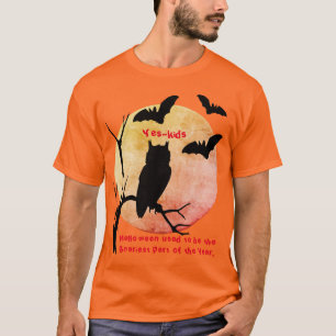 Halloween Spooky Thoughts - Bats Moon Owl T-Shirt