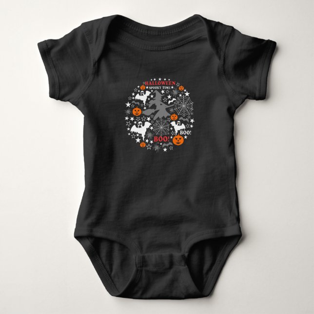 Halloween Spooky Time Baby Bodysuit (Front)