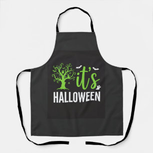 Halloween Spooky Tree Bats Vector Design_1 Apron