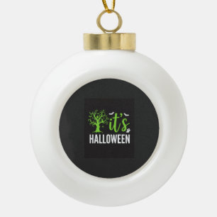 Halloween Spooky Tree Bats Vector Design_1 Ceramic Ball Christmas Ornament