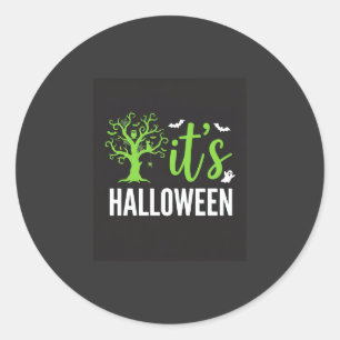Halloween Spooky Tree Bats Vector Design_1 Classic Round Sticker