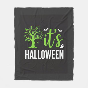 Halloween Spooky Tree Bats Vector Design_1 Fleece Blanket