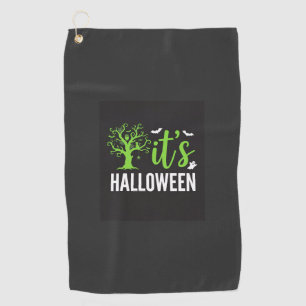 Halloween Spooky Tree Bats Vector Design_1 Golf Towel