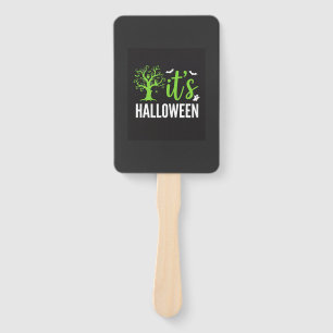Halloween Spooky Tree Bats Vector Design_1 Hand Fan