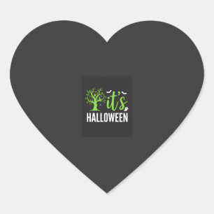 Halloween Spooky Tree Bats Vector Design_1 Heart Sticker