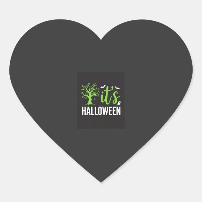 Halloween Spooky Tree Bats Vector Design_1 Heart Sticker (Front)