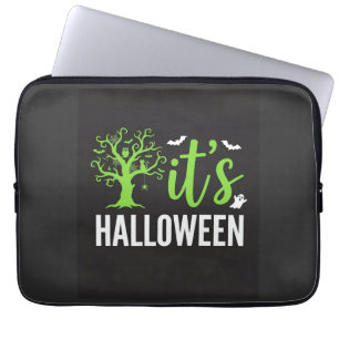 Halloween Spooky Tree Bats Vector Design_1 Laptop Sleeve