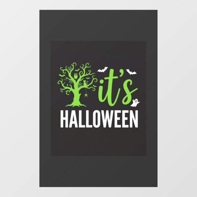 Halloween Spooky Tree Bats Vector Design_1 Window Cling (Sheet)