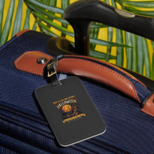 Halloween Spooky Tree Full Moon Black Cat Graveyar Luggage Tag