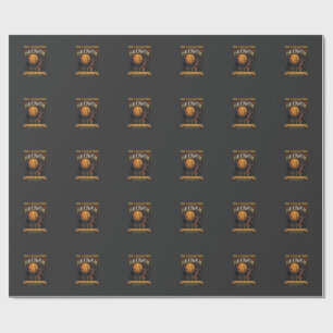 Halloween Spooky Tree Full Moon Black Cat Graveyar Wrapping Paper