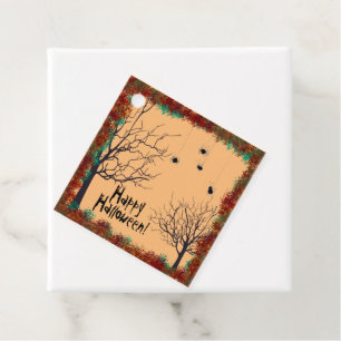 Halloween Spooky Trees Spiders Hanging Personalise Favour Tags