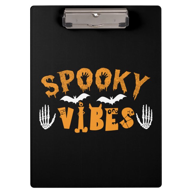 Halloween Spooky Vibes Birthday Clipboard (Front)