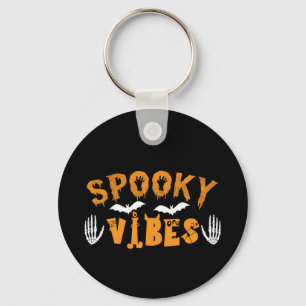Halloween Spooky Vibes Birthday Key Ring
