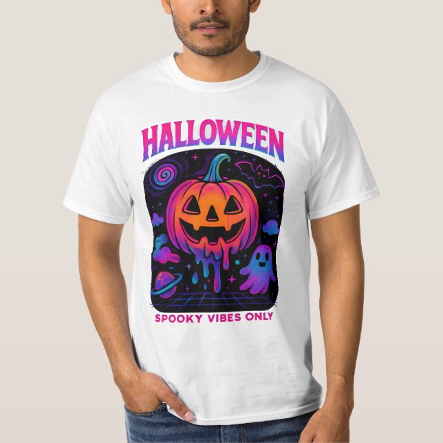 Halloween Spooky Vibes Retro Clothes Unique Unisex T-Shirt (Front)
