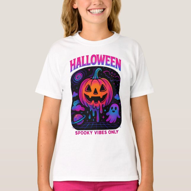 Halloween Spooky Vibes Retro Clothes Unique Unisex T-Shirt (Front)