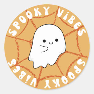 Halloween spooky vibes round sticker