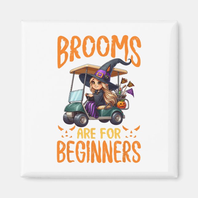 Halloween Spooky Witchy Golf Cart  Magnet (Front)