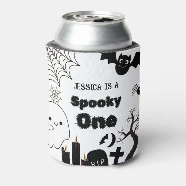 Halloween Sppoky One First Birthday party Can Cooler (Can Back)
