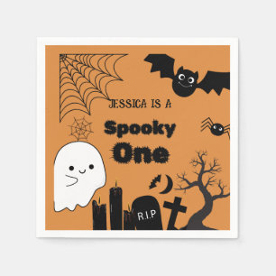 Halloween Sppoky One First Birthday party Napkin