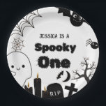 Halloween Sppoky One First Birthday party Paper Plate<br><div class="desc">Spooky one  halloween napkin!" This is ideal for an October birthday or a spooky party. The template is ready for you to modify,  and there are related things in my store,  under the eerie Halloween collection.</div>