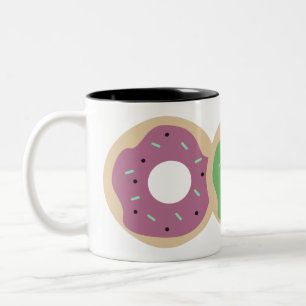 Halloween Sprinkle Frosted Pumpkin Doughnuts Two-Tone Coffee Mug