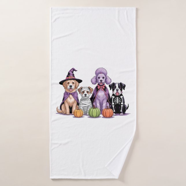 Halloween Squad Dog Bath Towel (Bath Towel)