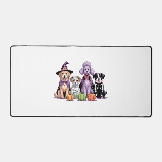 Halloween Squad Dog Desk Mat (Front)