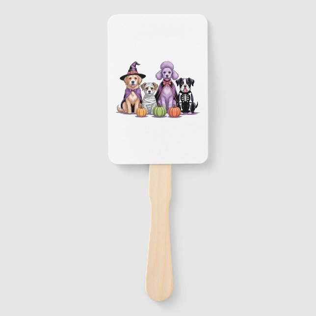Halloween Squad Dog Hand Fan (Front)