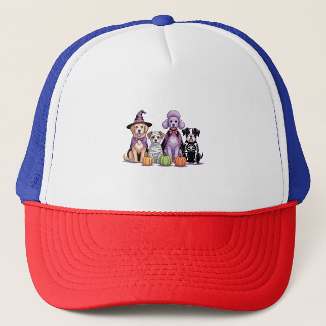 Halloween Squad Dog Trucker Hat (Front)
