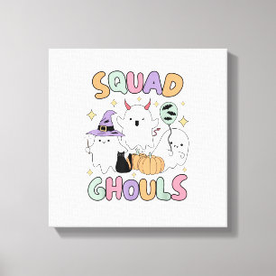 Halloween Squad Ghosts Ghouls Funny Spooky Women G Canvas Print