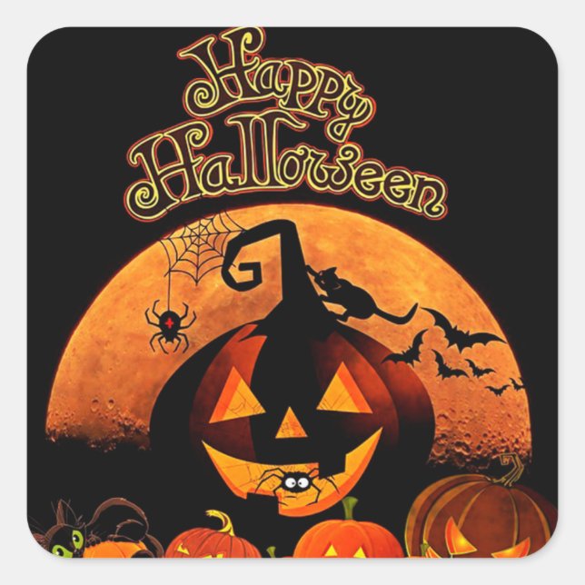 Halloween Square Sticker (Front)