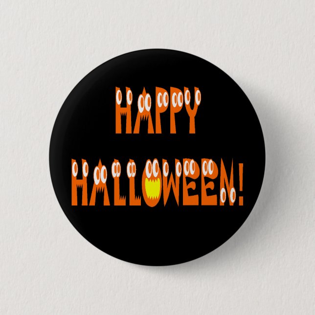 Halloween Squash Text 6 Cm Round Badge (Front)