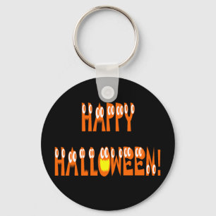 Halloween Squash Text Key Ring