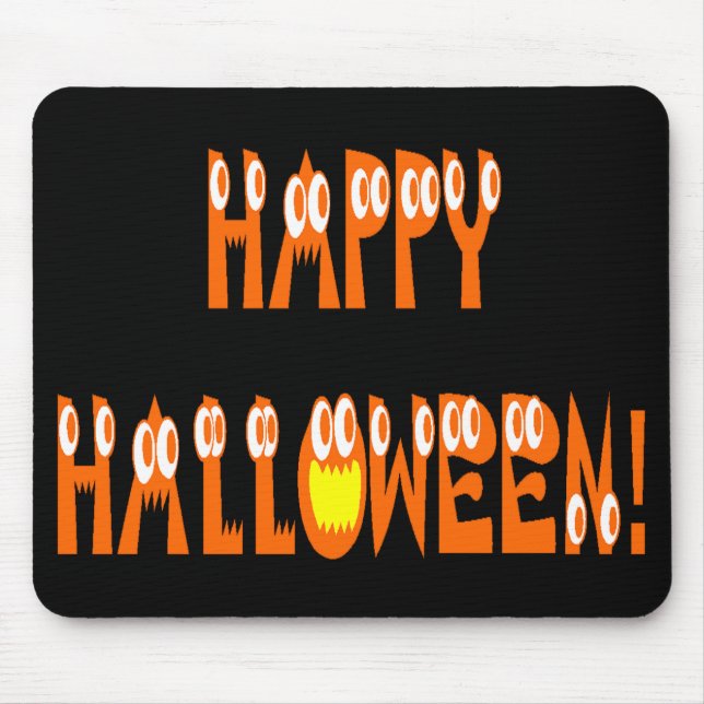 Halloween Squash Text Mouse Mat (Front)
